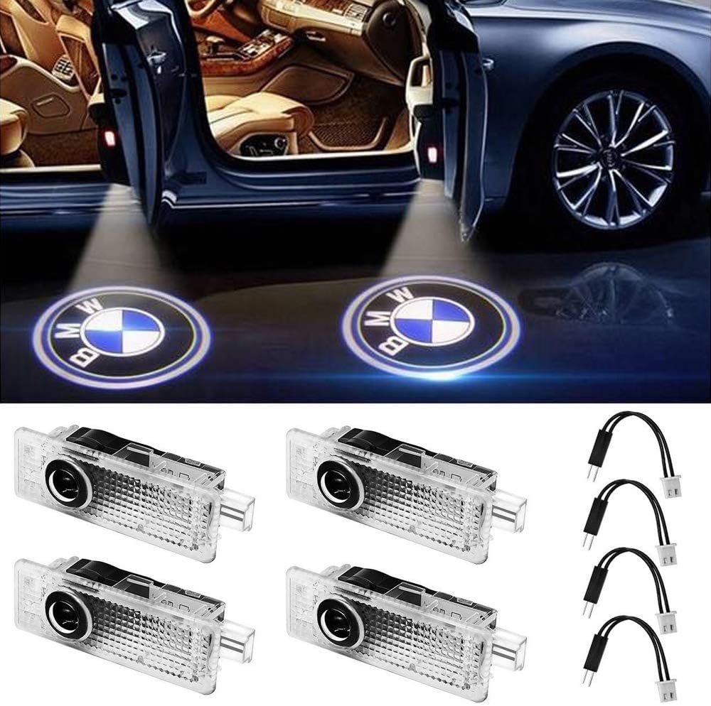 Car Door LED Light Logo HD Projector Ghost Shadow Welcome Lights Low Consumption Shadow Lights for BMW Series (4 Pack)