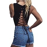 Yyicool Women's Sexy Lace up Open Back Bodycon