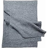 Cashmere and Wool Blend Knitted Grey Scarf 12 inches X 70 inches Unisex, For Men and Women