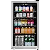 Koolmore 18 in. 3.2 Cu. Ft. Beverage Refrigerator Merchandiser with Stainless Steel Trim and Touch Panel For Soda, Beer or Wi