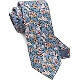 Gsyziux Ties for Men Floral Printed Skinny Tie Cotton Self-Tie Neck Tie for Wedding Party Graduation