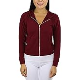 ToBeInStyle Women’s Soft French Terry Long Sleeve Zip-Up Hoodie Active Jacket w/Metal Zipper