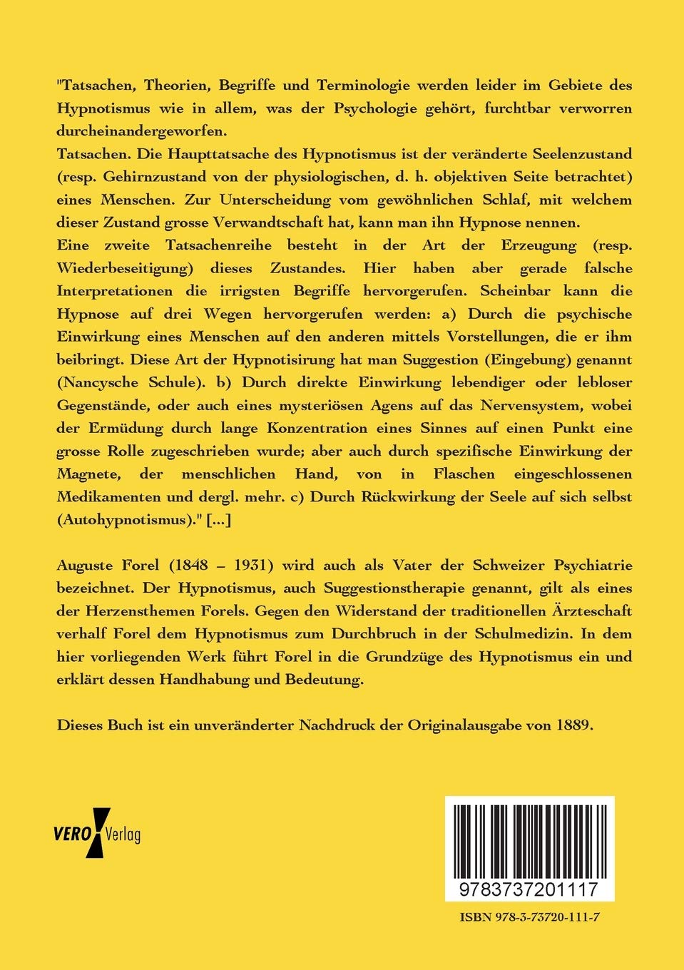 Der Hypnotismus Seine Bedeutung Und Seine Handhabe German Edition Forel Auguste 9783737201117 Amazon Com Books