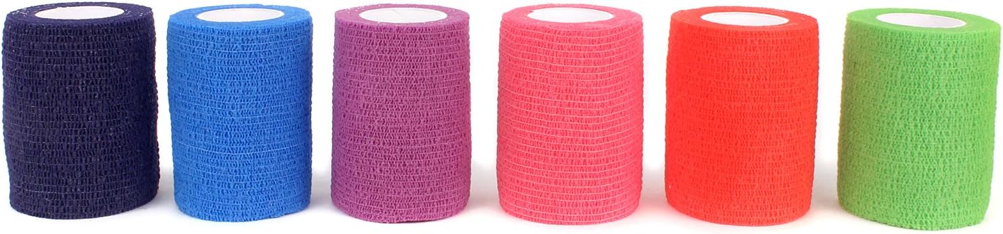 Ever Ready First Aid Self Adherent Cohesive Bandages 3" x 5 Yards - 6 Count, Rainbow Colors: Health & Personal Care