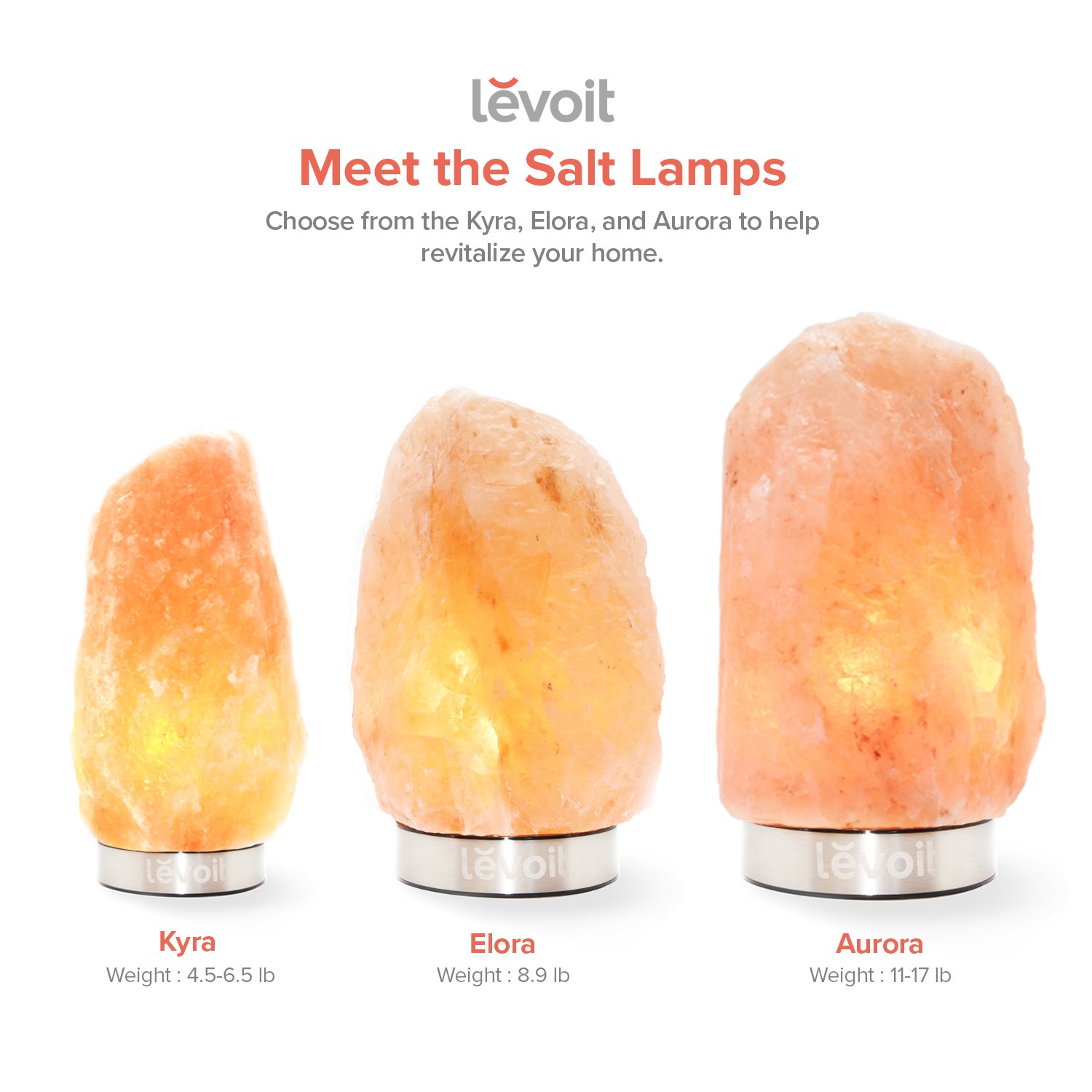 Levoit Kyra Himalayan Salt Lamp(4.5 to 6.5 lbs),Hand Carved Natural