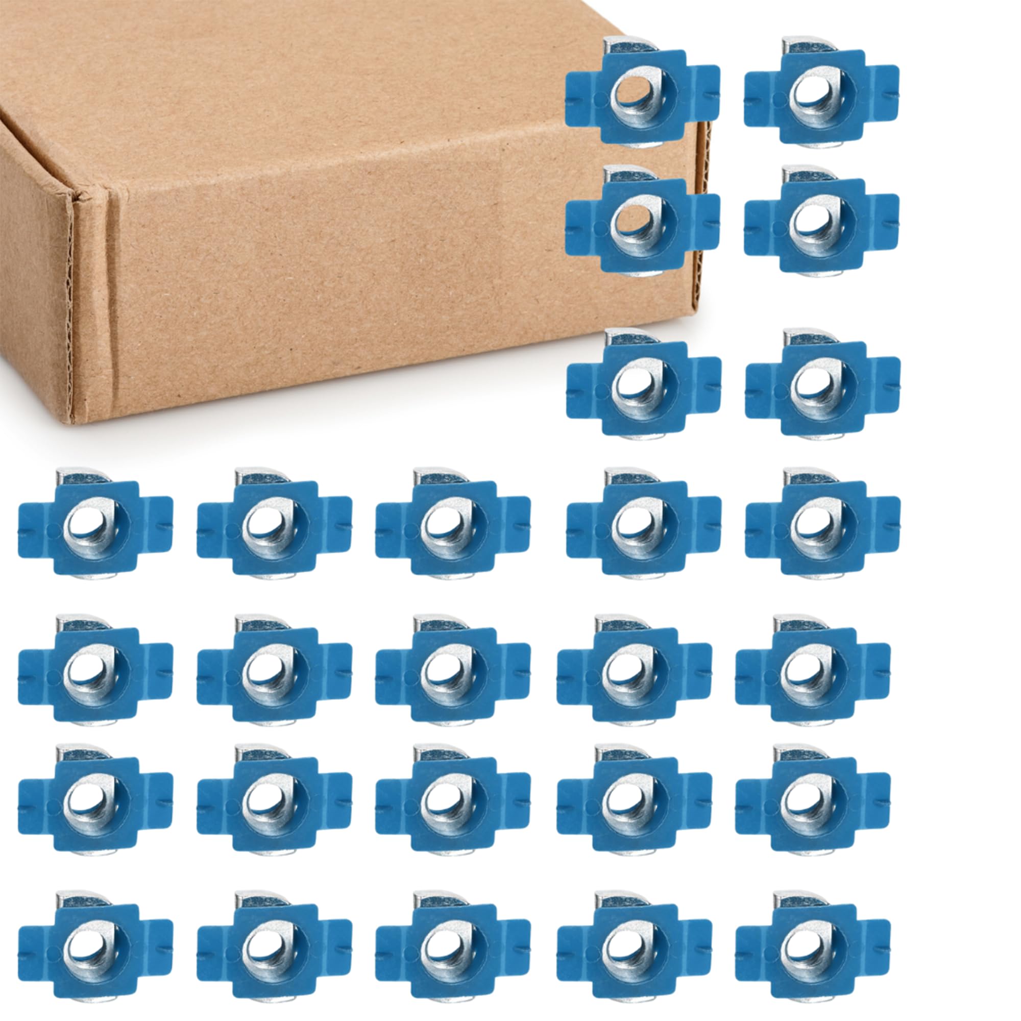Photo 1 of Nylon Channel Squeeze Nut, 3/8"-16 Strut Channel Cone Nuts(100 Pcs), for Solar Panels Mounting, American Channel Support Systems, Easy Positioning.