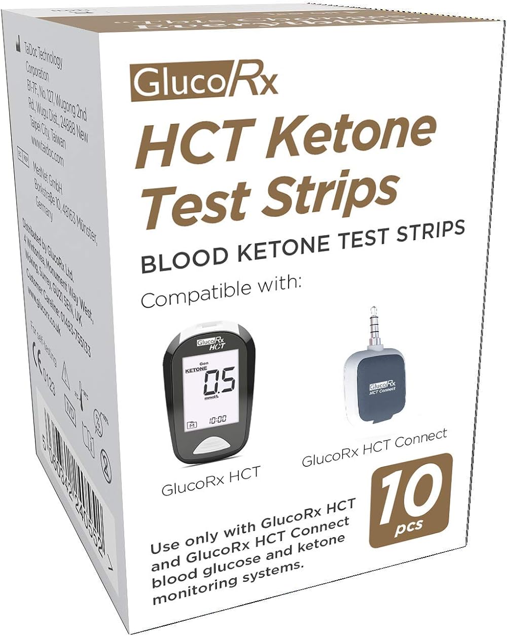GlucoRx HCT Ketone Test Strips 10-Count for GlucoRx HCT and GlucoRx Connect
