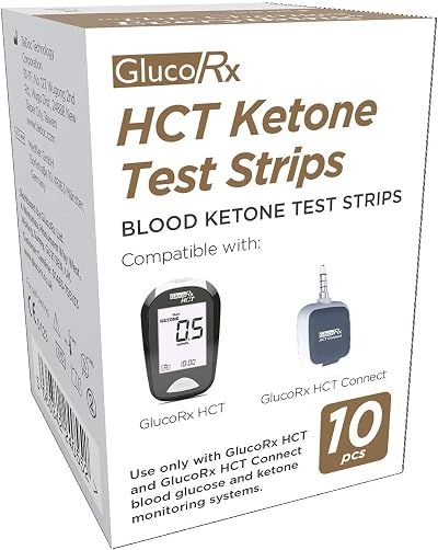 GlucoRx HCT Ketone Test Strips 10-Count for GlucoRx HCT and GlucoRx Connect