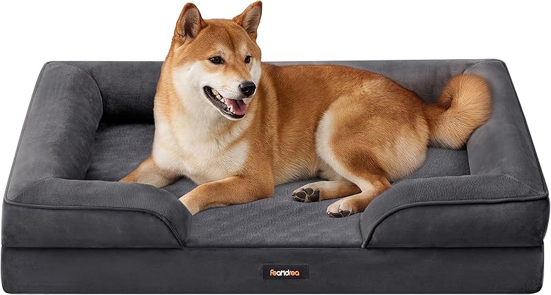 Cama para Perro Grande Ortopédica Lavable, 89 x 63 x 16 cm