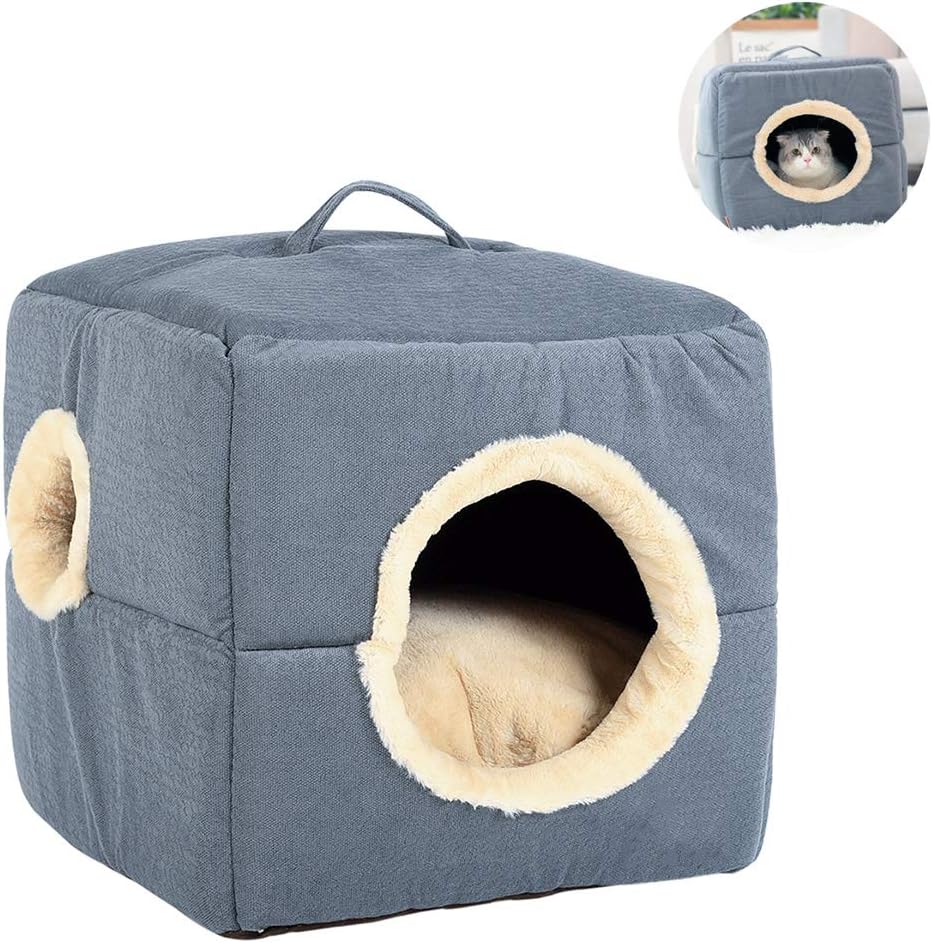 WYQWANLJX Cat Bed Cave Semi Closed Cat Bed Non Slip Wear