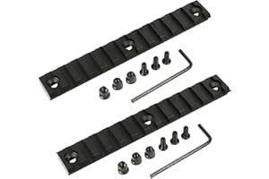 HooGou 13 Slot 5.25" Picatinny Weaver Rail Section for Keymod Handguard Mount Rail System Black (13 Slots / 2 Pack)