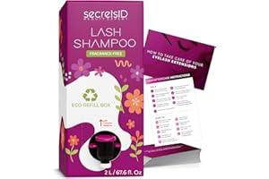 SecretsID Professional Lash Shampoo for Extensions - 2 Litres Eco-Refill Bulk + 50 Aftercare Cards - Salon-Grade Eyelash Clea