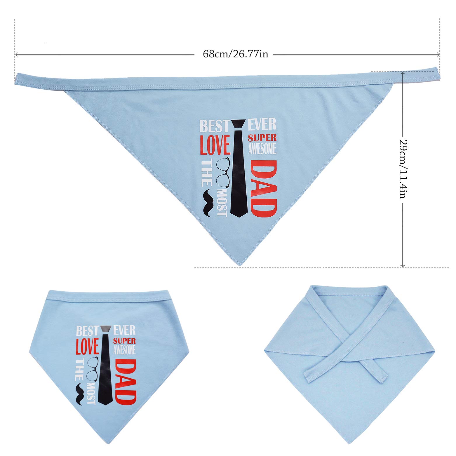 Legendog Dog Bandana Personalised Dog Bandana \'I LOVE DAD\' Theme Pet Bandana Creative Scarf Pet Bib for Medium Large Cat Dog