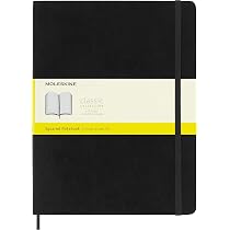 Supreme Moleskine notebook ブラック Moleskine Classic Notebook, Extra Large, Squared, Black, Soft