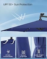 SONGMICS Cantilever Garden Parasol Umbrella with Base 3m Navy Blue view 4