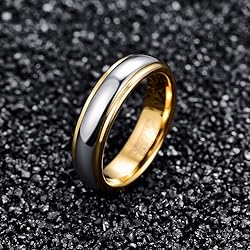 NUNCAD 4mm/6mm Tungsten Rings for Men Women Gold