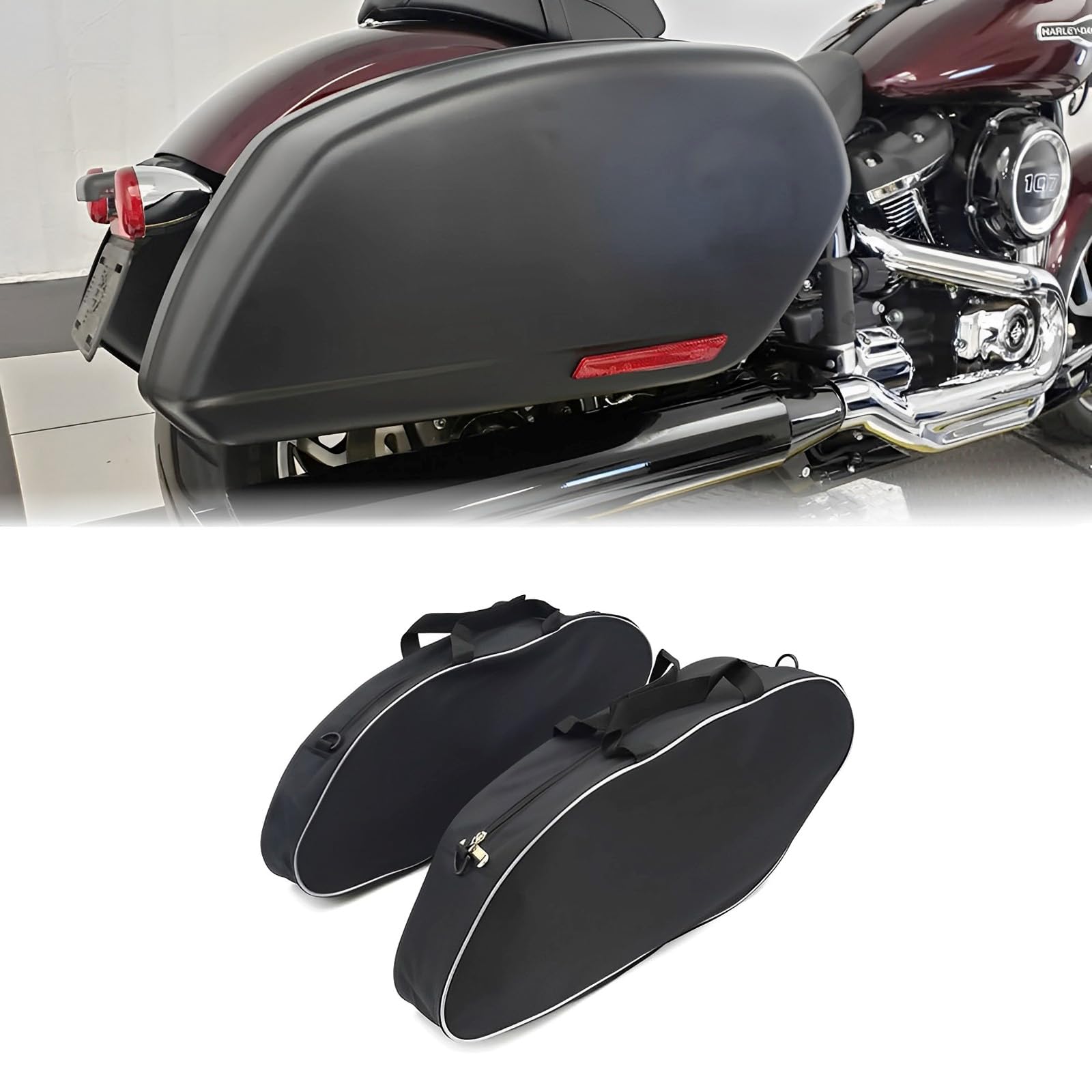 Photo 1 of VITINO 2 PCS Motorcycle Saddlebags Travel-Packs Luggage Tour Liners Tool Bag side bag Storage Bag Fit For FLSB Softail Sport Glide Fit For FXLRST Low Rider ST