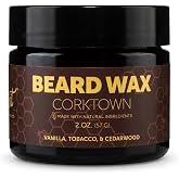 Detroit Grooming Co. Strong Hold Beard Wax - All-Natural Styling Putty with Sweet Almond &amp; Sunflower Oil - Maximum Control for Shaping &amp; Taming - Corktown, 2oz