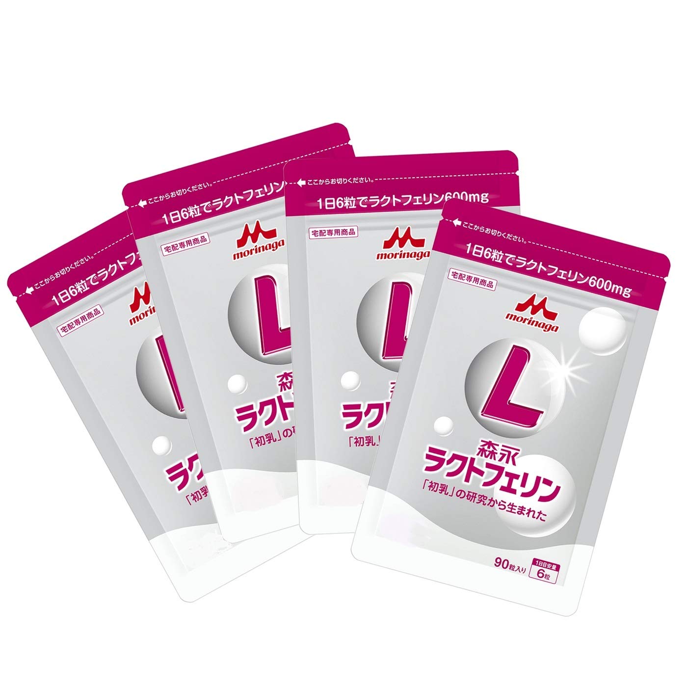 森永ラクトフェリン　９０粒入り　新アルミパウチパッケージ！　４個セット（１日６粒×６０日分）商品画像