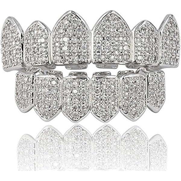 Baguette Gold Plated Diamond Teeth Grillz - Jewelry