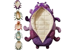 Hugging Caterpillar Sleeping Bag, Plush Cocoon Sleep Sack, Pull Cord Lounger for Adults, Cozy Hooded Nap Pod, Full Body Anima