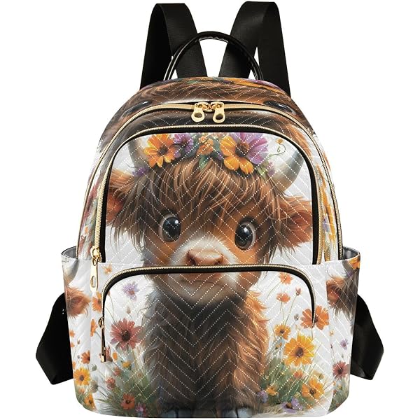 Amazon.com: ALAZA Cute Highland Cow Mini Backpack Purse for  display picture 2