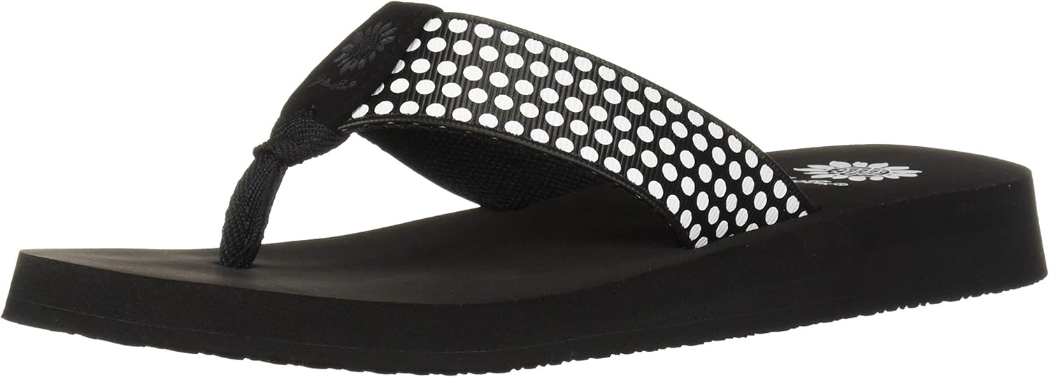 yellow box polka dot flip flops