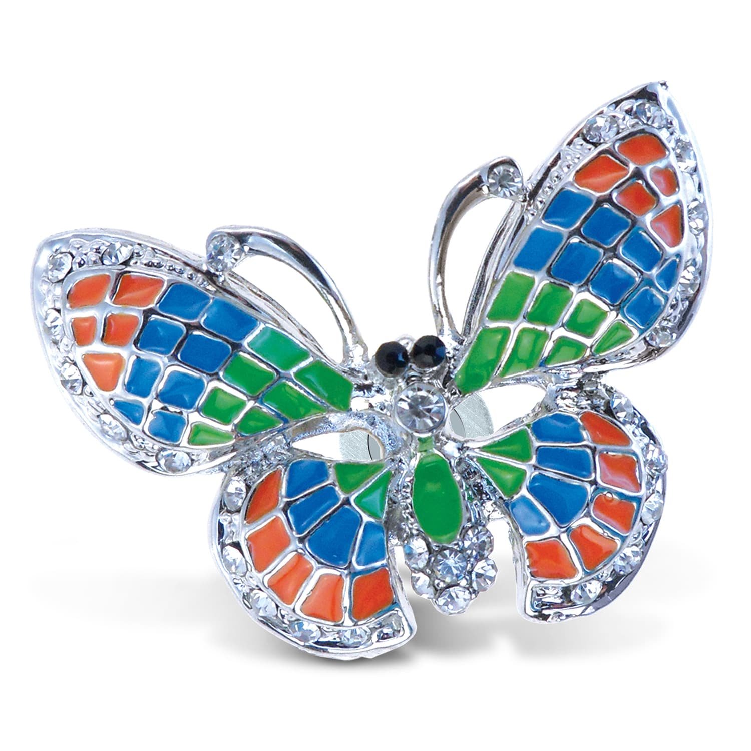 Puzzled mariposa imanes de nevera brillante con cristales ...