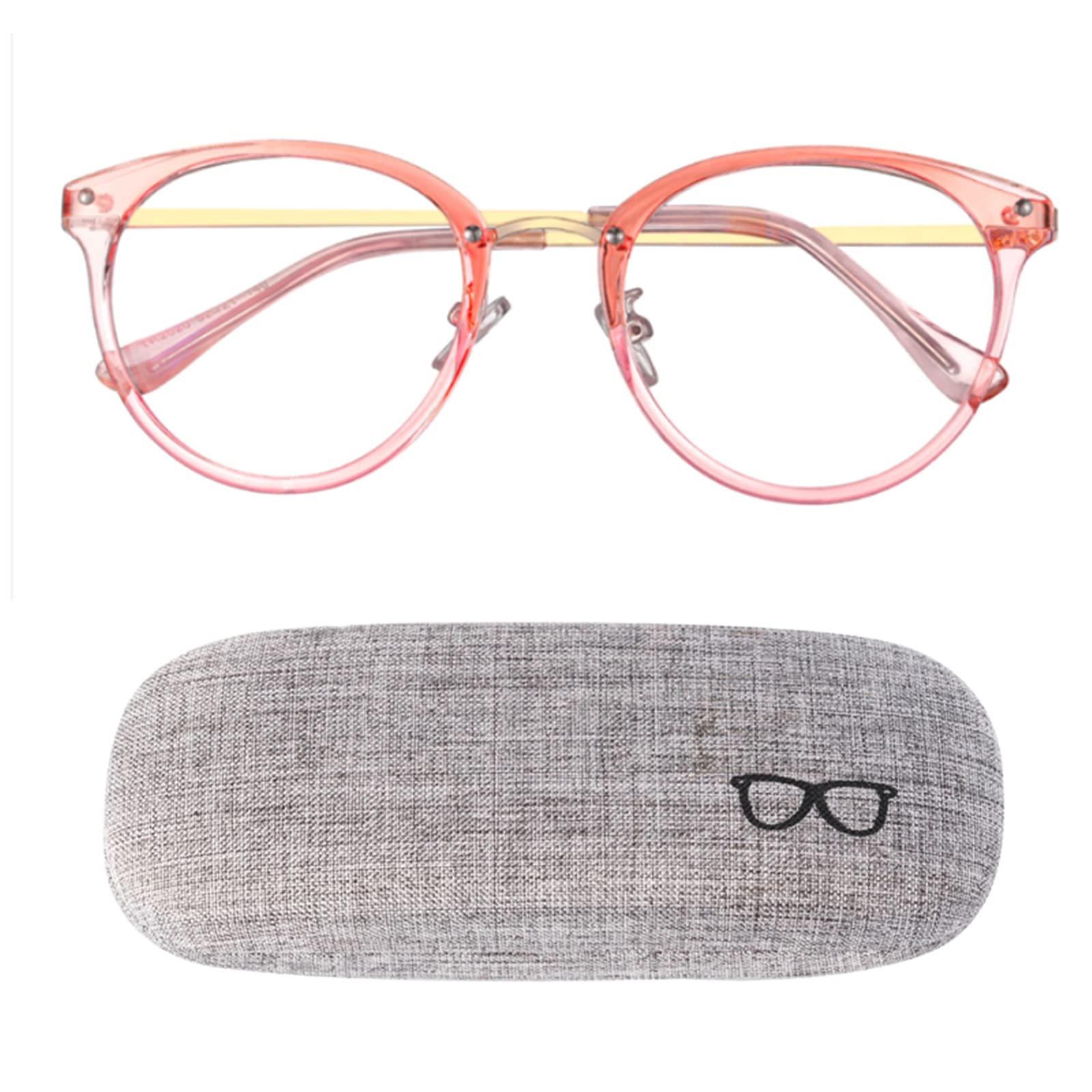 SUNTIRC Blue Light Blocking Glasses Computer Gaming Clear Frame Women Men Anti Blue Light Glasses Women Lightweight Computer Glasses Non-Prescription Lens Anti Glare anti Headache (Pink, 1PCS)