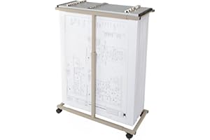 Brookside Design Mobile Blueprint Storage Rack –– Holds Up to 1200 Blueprints In 12 Blueprint Clamps - Vertical Blueprint Holder - Heavy Duty - MVPC
