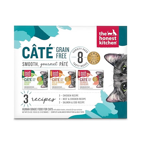THE HONEST KITCHEN HUMAN GRADE CÂTÉ™ GRAIN FREE WET CAT FOOD PÂTÉ VARIETY PACK – 2.8 OZ (PACK OF 8)
