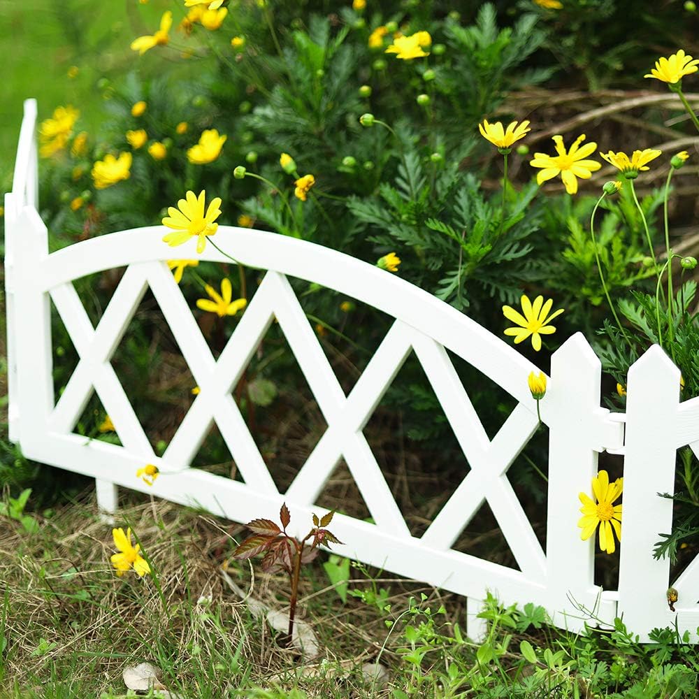 Sungmor Garden Picket Fence, Plastic White Edging - Image 4