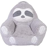 Cuddo Buddies Sloth Toddler Plush Character Kids Chair Comfy Pillow Chair for Boys and Girls, 19 in x 20 in x 16 in