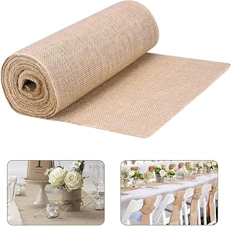 Legendtech Jute Chemin De Table Naturel Hessian Burlap En Toile