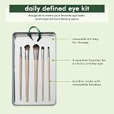 EcoTools Daily Defined Eye Brush Kit + Storage Tray, 5 Piece, Vegan Cruelty Free view 2