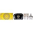 Versace Eros Pour Femme Gift Set: 3.4oz EDP Spray, Body Lotion, Bath and Shower Gel, Clutch for Women
