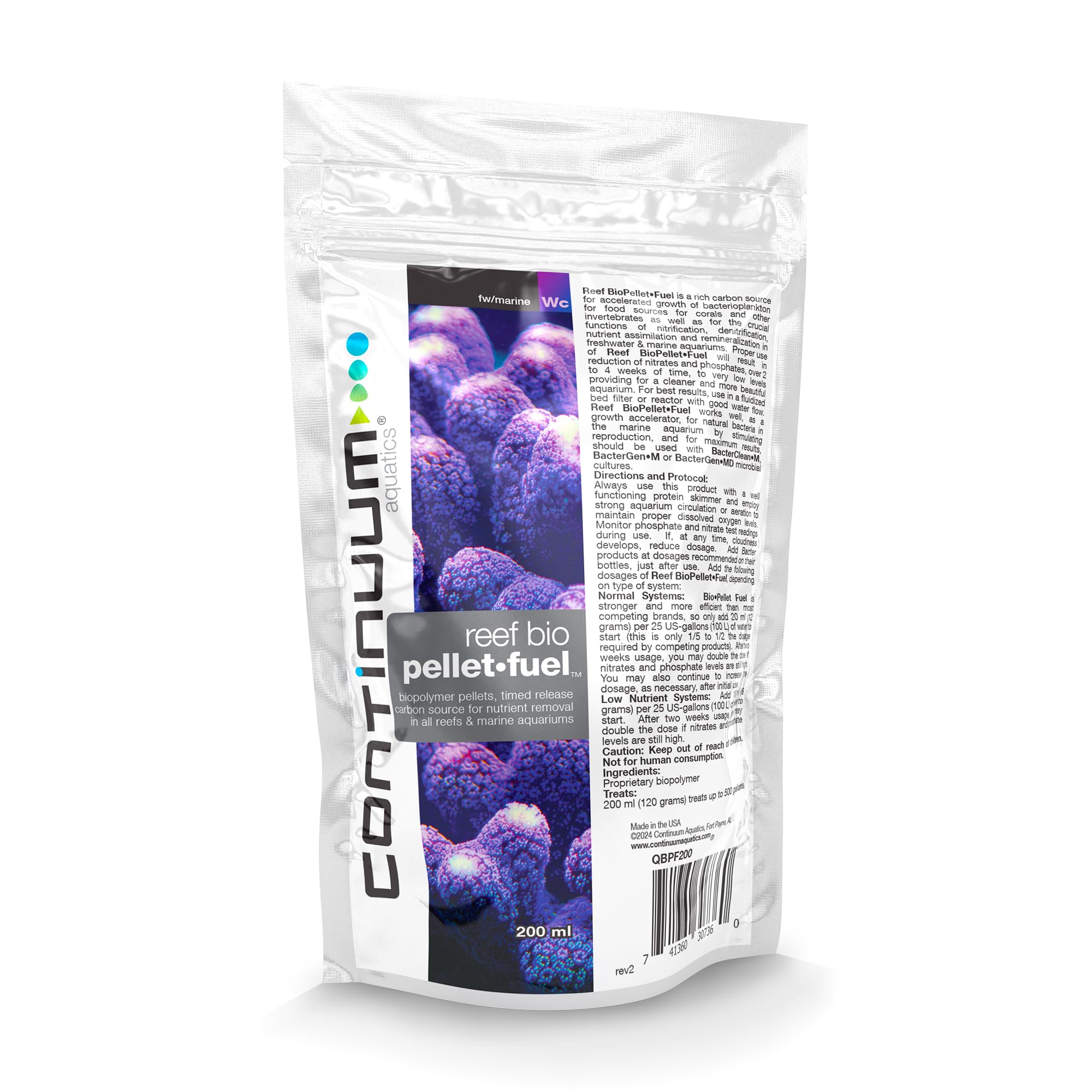 Continuum Aquatics Reef Bio Pellet Fuel – Timed Release Carbon Source for Nutrient Removal in Reef and Marine Saltwater Aquariums