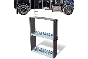 GJKLDCVB Universal Dual-Step Flexible Rubber Truck Step, Steps for Trucks to Mitigate Off-Road Impact, Hot Dipped Galvanized Steel Semi Trailer Cable Step, 660 lbs Load Capacity with 22.5” x 14” x 4.9” Inches