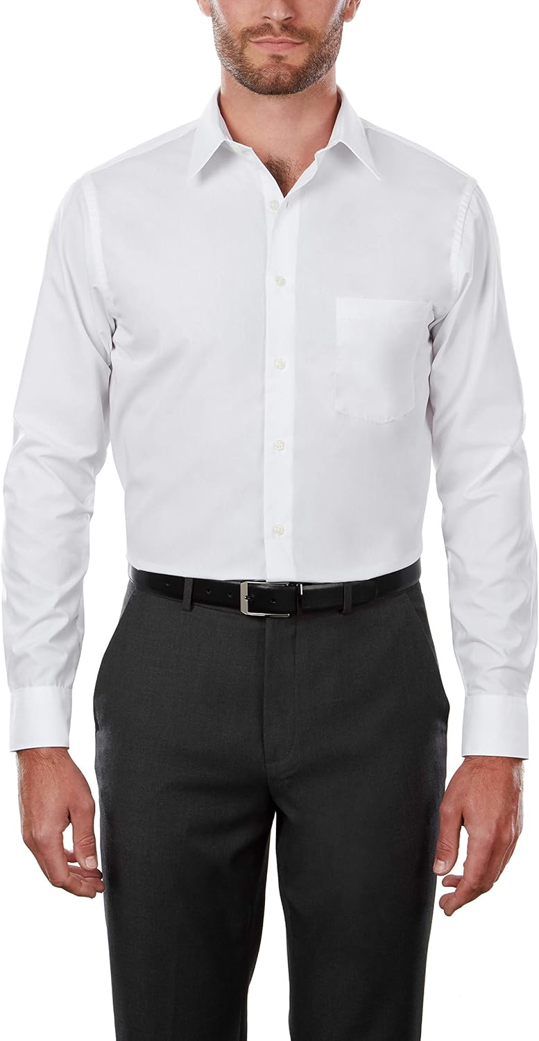 Van Heusen Men's Dress Shirt Regular Fit Poplin Solid at  Men’s Clothing store