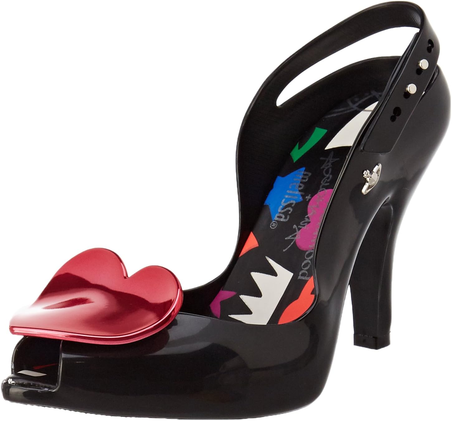 Vivienne Westwood Melissa Women S Vw Lady Dragon 19 Open Toe Heels Black Black Heart 4 Uk 37 Eu Amazon Co Uk Shoes Bags