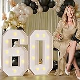 imprsv 3FT 60 Marquee Numbers, 60 Large Light Up Numbers for 60th Birthday Decorations, Big Marquee Light Up Number Sign for Birthday Wedding Anniversary Party Decorations