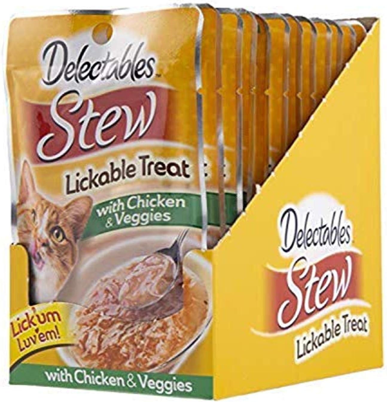 Delectables Stew Lickable Wet Cat Treats - Chicken & Veggies (Pack of 12) : Pet Supplies
