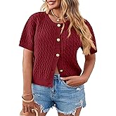 Elitechoice Women's Plus Size Cardigan Sweater Short Sleeve Knit Open Front Beach Office Casual Tops (L-4XL)