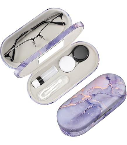Amazon.com: MoKo Double Eyeglass Case, Contact Lens Case with