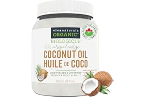 Viva Naturals Organic Virgin Coconut Oil with MCTs, 54 fl oz – Cold-Pressed, Unrefined & Keto Coconut Oil for Cooking, Baking