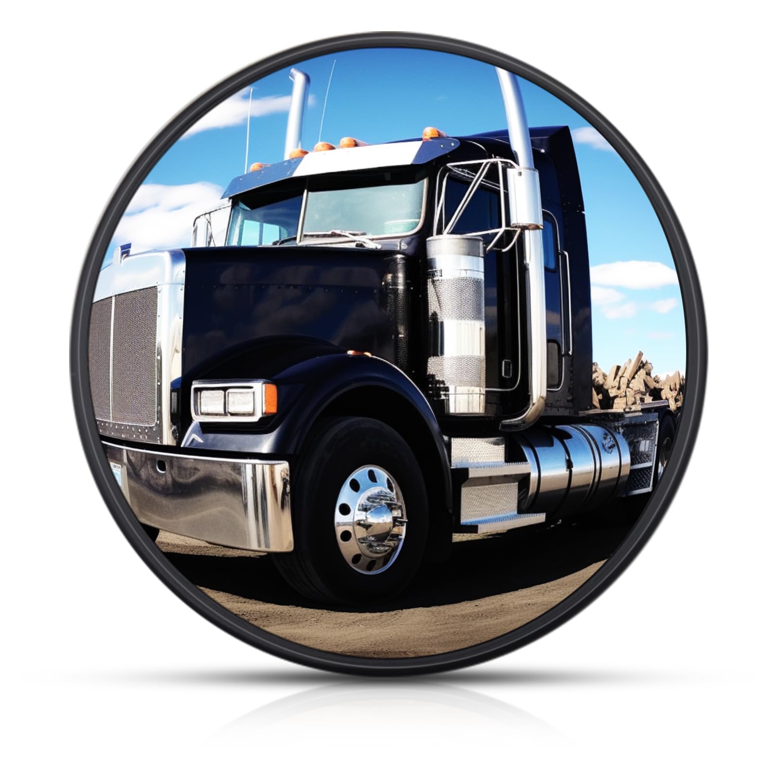 Photo 1 of 10" Tractor Mirrors Convex Truck Forklift Mirror Wide Angle Adjustable Side Rear View Blind Spot Reduction Black (1, 10 Inches)