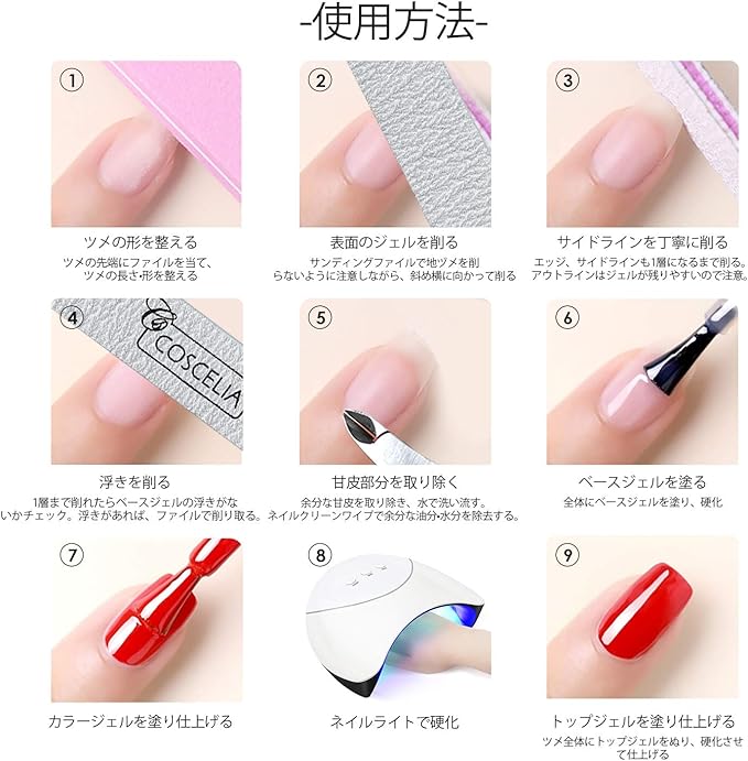 Amazon 10色ネイルキット Uv Ledライト が必要 発色の良い ジェルネイル ジェルカラー 自宅ネイル セルフネイル キット Fhaishen ジェルネイル 通販