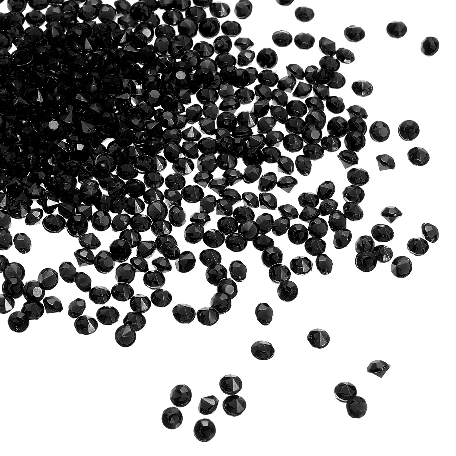 PATIKIL 6000Pcs Acrylic Wedding Diamonds 3mm Table Scatter Confetti Crystals Vase Fillers Gems for Table Centerpiece Bridal Shower Party, Black