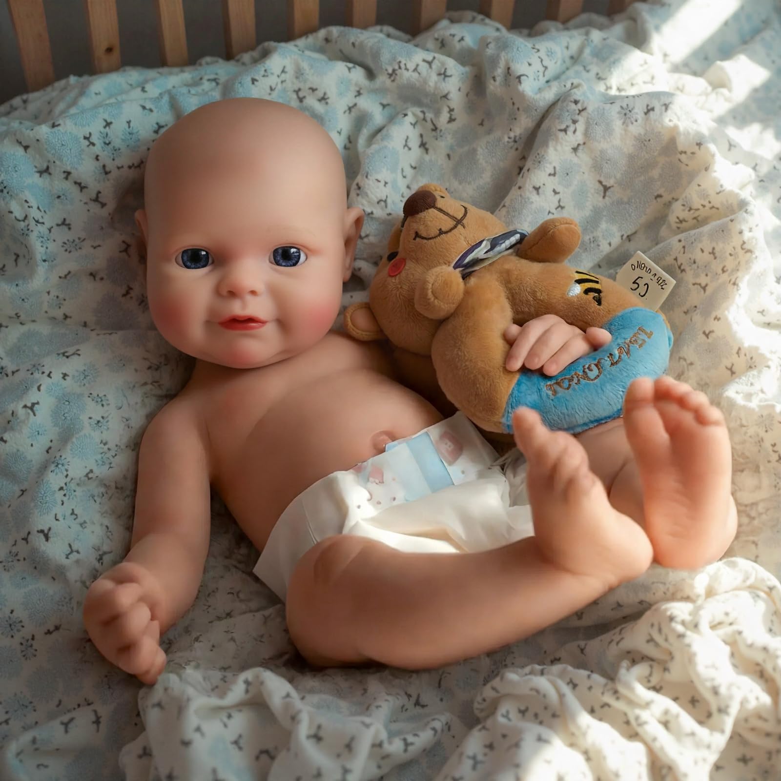 BABESIDE 16-Inch Full Platinum Silicone Reborn Doll – Realistic Soft Silicone Baby Doll with Weighted Feel, Lifelike Newborn with Accessories for Gift & Collection