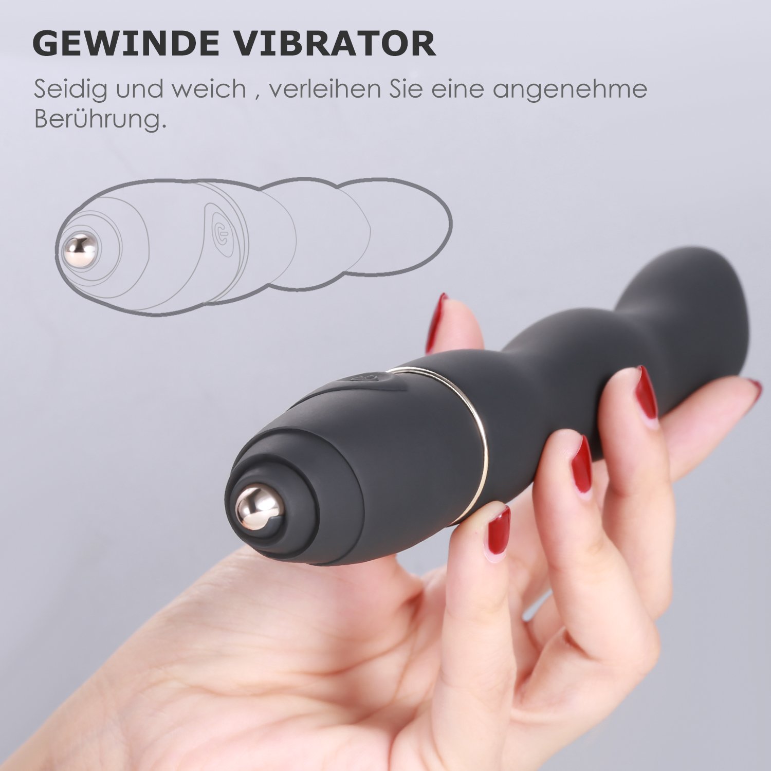 Massagestab, Louviva Magic Wand Massagestab - 10 Modi Starke Motor Massagestab-Vibratoren für sie Klitoris und G-punkt mit stoßfunktion - 100 Prozent Wasserdicht - Medizinisches Silikon